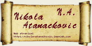 Nikola Atanacković vizit kartica